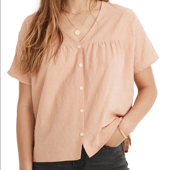 Madewell Tops - Madewell Swiss Dot V-Neck Blouse